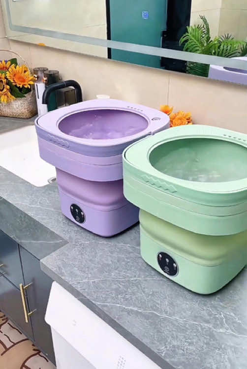 Mini Foldable Washing Machine that’s great for Underwear, Kid’s&Baby clothes, Students or Travelling!!#miniwashingmachine #household #tiktokmademebuyit 