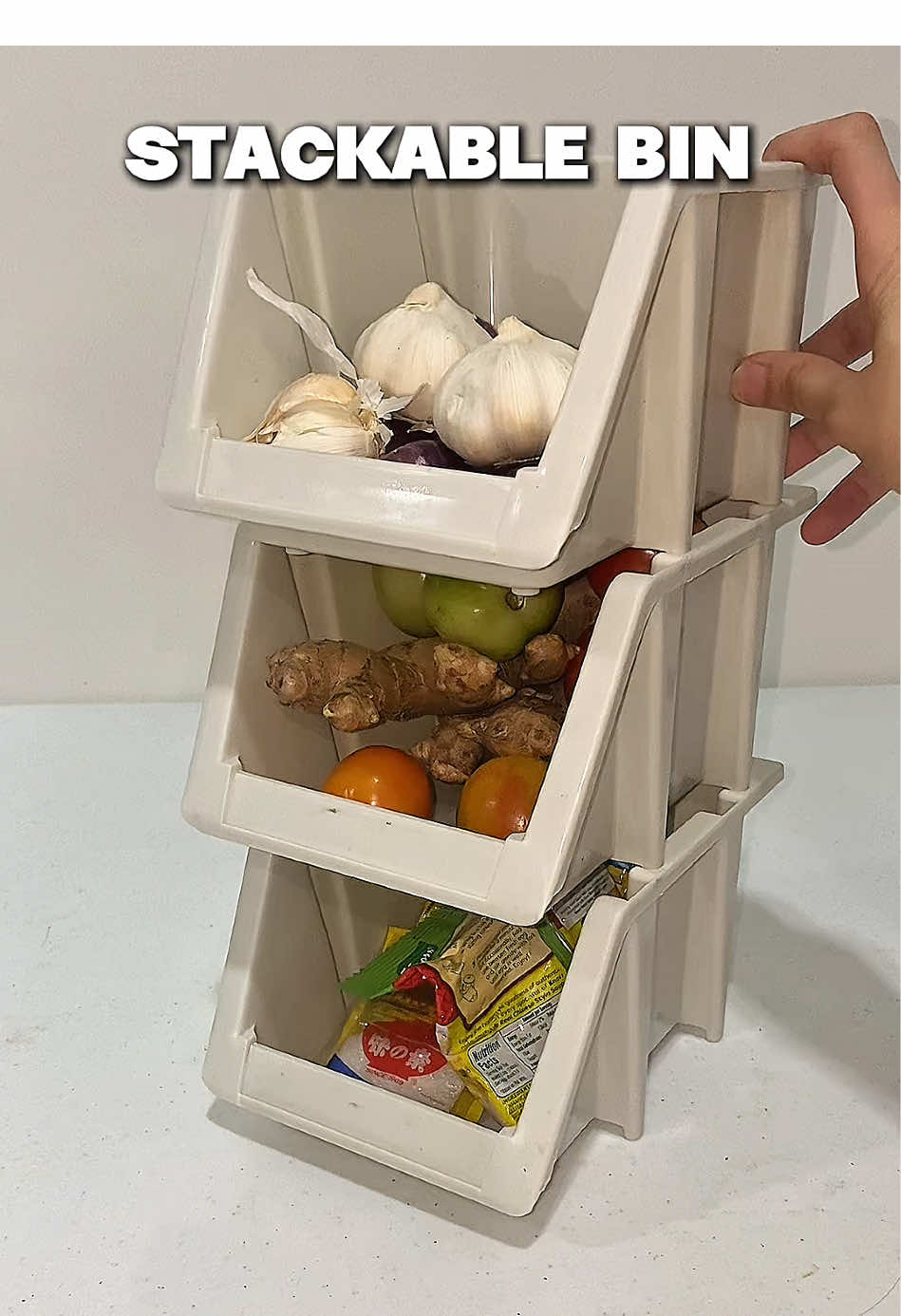 Magandang organizer sa kitchen 🤗🫣 #stackablebin #kitchenorganize #stackablebins 