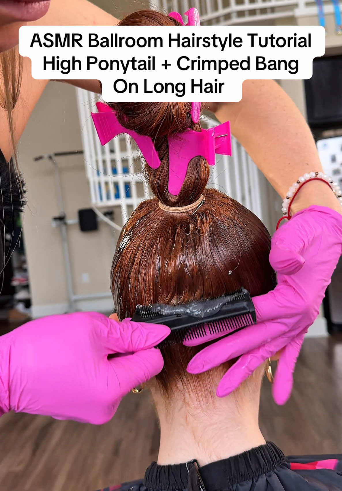 ASMR 🔊 Ballroom Hairstyle  Slicked High Ponytail + Unique Crimped Bang , on Very Long Hair  Drop a comment with your favourite part - I Want To Know ❤️‍🔥 Just wait until you see the finished look 😍 #creatorsearchinsights #40inchhair #real40inchhair #longhair #asmr #ballroomhair #ballroomhairstyle #highponytail #slickedbackhair #hair #hairtok #hairstyling #luxuryhair #diyhair #hairstyles #hairstylist #hairtutorials #hairinspiration 