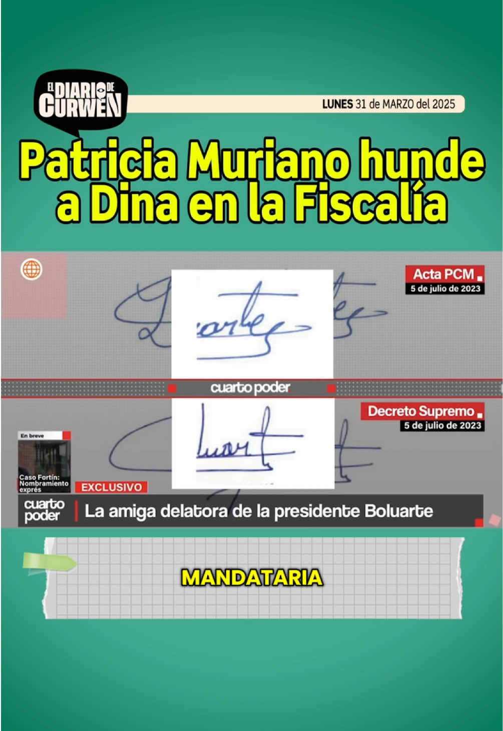 Patricia Muriano hunde a Dina en la Fiscalía👹 . . El Diario de Curwen🗞️ Lunes a Viernes a las 6:30am🖋️  youtube.com/@curwen  . #BrutalidadPolitica #curwen #ElDiarioDeCurwen #politicaperuana #peru #fyp 