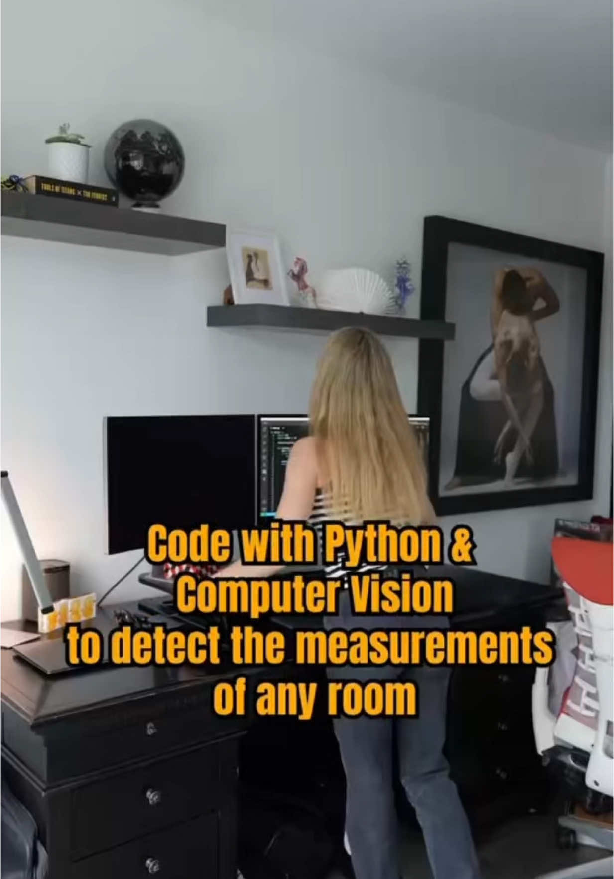 Let’s code together and build a computer vision app that will detect the measurements of any room.  #Tech #techtok #technology #stem 