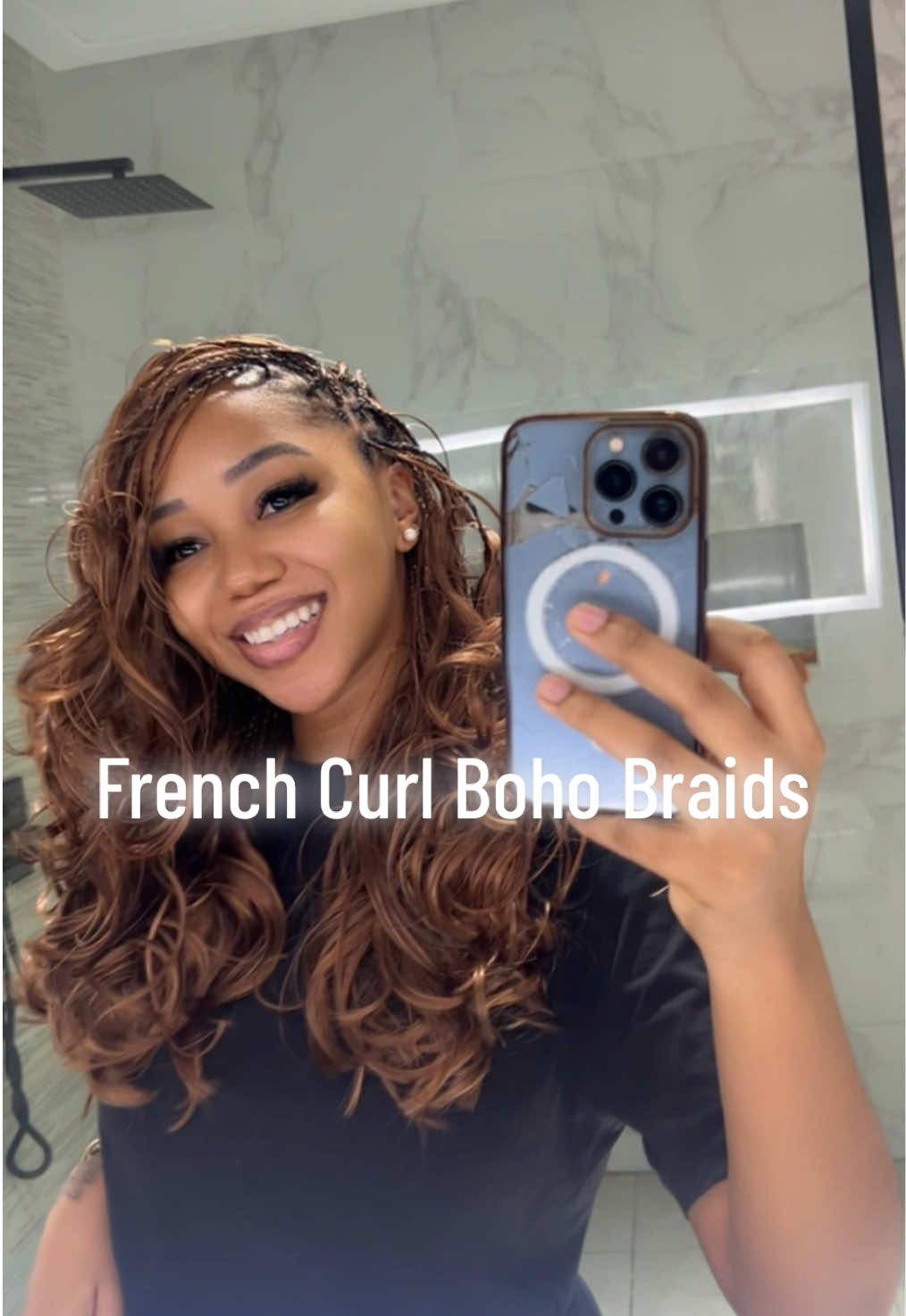 Finally tried out short french curl boho braids & I think I might be liking this hair🥰 #fyp #frenchcurlbraids #lagosbraider #bohobraids #blackgirltiktok #hair #braids #lagostiktok #tiktoknigeria🇳🇬 #tiktokbotswana🇧🇼 
