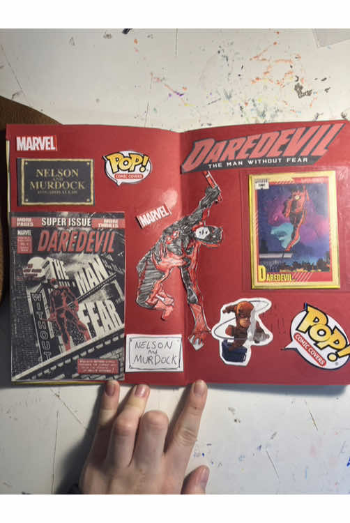 Day 3 (I’ve done two today) of junk journaling marvel characters #daredevil #marvel #craft #scrapbooking #junkjournal #comment #daredevilbornagain #daredevilnetflix #fyp 