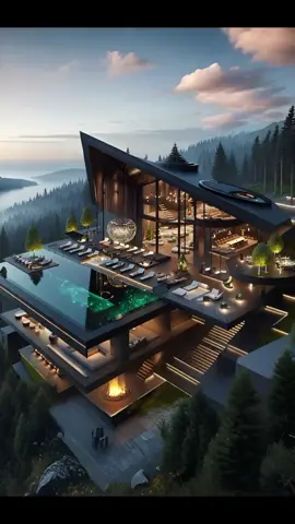 ‎ ‎ ‎ ‎🖤🌊🏡 Luxe et évasion : l'harmonie parfaite entre futurisme et nature sauvage.  ‎Plongez dans l'univers exclusif d'une retraite montagnarde avant-gardiste, où l'élégance audacieuse d'une architecture dark contemporaine se fond magnifiquement dans l'immensité brute et sauvage de la nature. Dominant des paysages spectaculaires, cette villa d'exception redéfinit le luxe, offrant une expérience immersive incomparable entre raffinement, innovation et sérénité absolue. Chaque détail de cette œuvre architecturale est une ode à l'équilibre parfait entre sophistication humaine et beauté naturelle. #dreamhome #architecture #housedesign #luxuryhomes #fyp  ‎