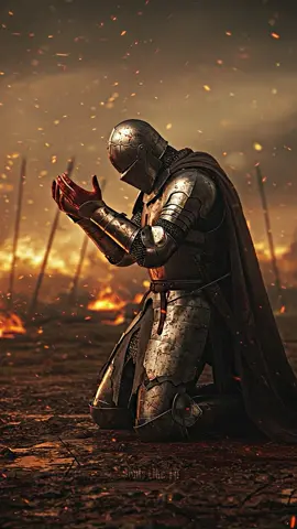 A fé torna o cavaleiro mais forte diante qualquer situação...#fouryourpage #medievaltiktok #darkfantasy #knight #aivideo #aigenerated #darksouls