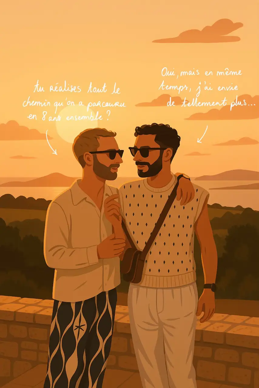 Parfois l’un de nous va mal mais on est toujours là l’un pour l’autre 🤍 Vouloir plus c’est bien mais il faut savoir s’arrêter un instant et regarder le passé avec reconnaissance pour mieux avancer filou 😘