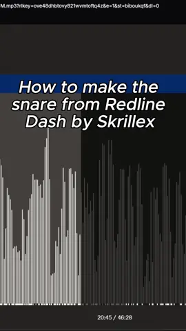 How to make the Redline Dash snare by @skrillex with 100% accuracy #fyp #skrillex #dubstep #snare