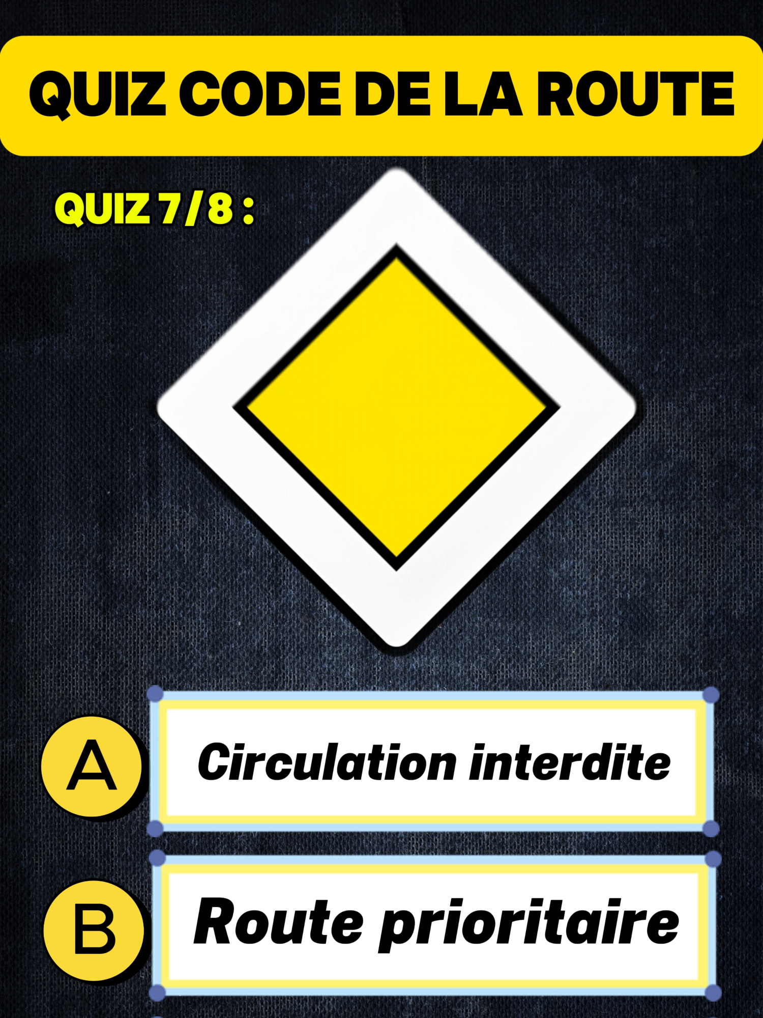 Quiz sur le Code de la Route 🚦🔥 Apprends le Code de la Route en toute simplicité avec @codeplusroute2 ! 📖✨ Des astuces, des quiz et des conseils pour réussir ton examen 🎯✅ Abonne-toi et prends la route vers la réussite ! 🚦🔥 #codedelaroute #code_de_la_route #permisdeconduire #passersonpermis #codedelaroute2025 #permis #permisfrance #revision #autoecole #examen #quizz #quizfr