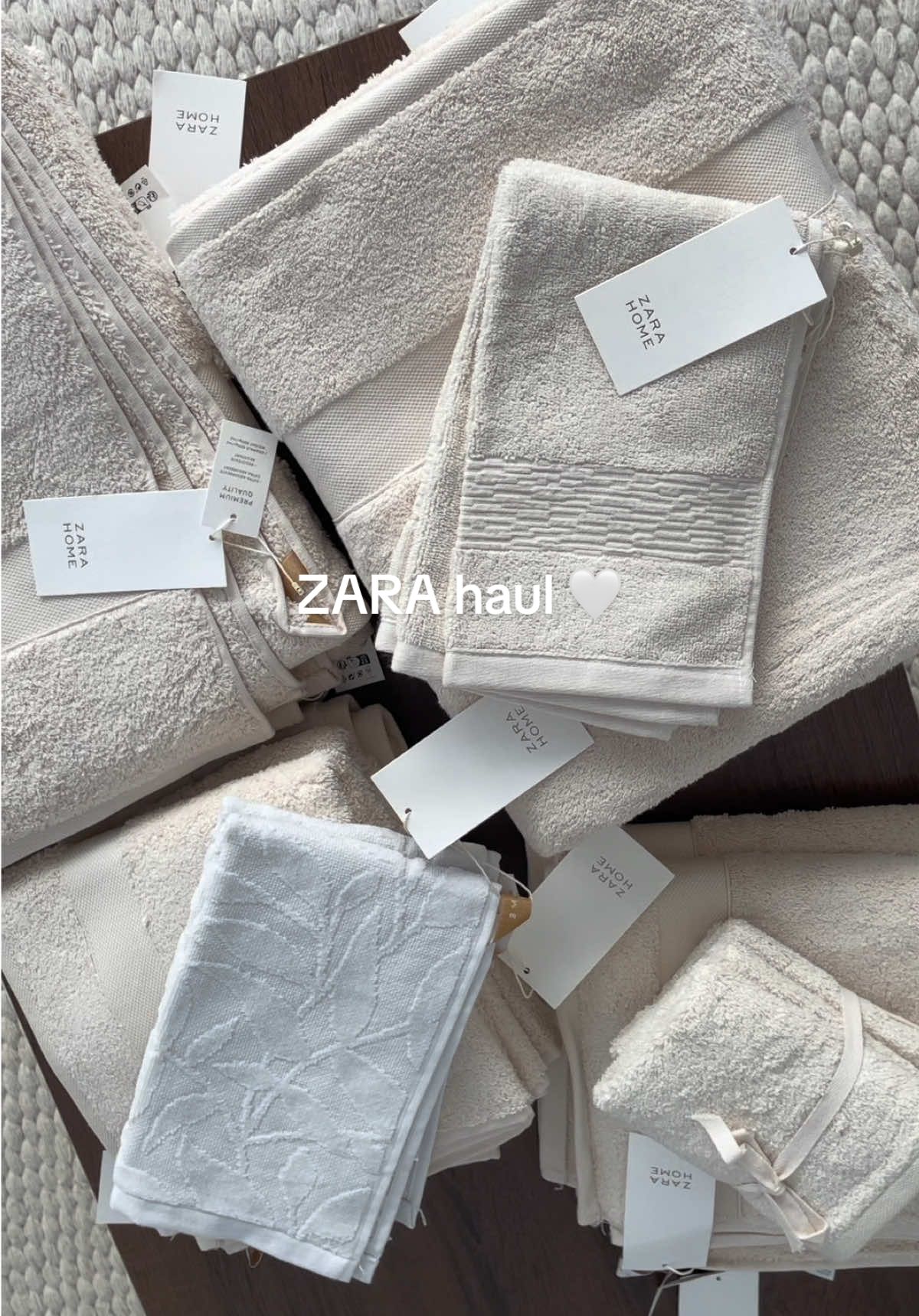 ZARA haul 🤍 #zara #inspiration #zarahaul #fyp #haulover #unboxingvideo #interiordesign #homedecor #interior #bathroom #towel #bathroomdesign @ZARA 