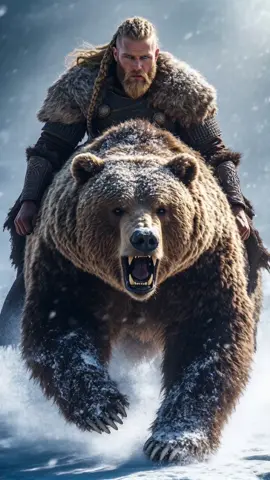 viking riding bear #shorts #vikings #bear #wolf #muscle 