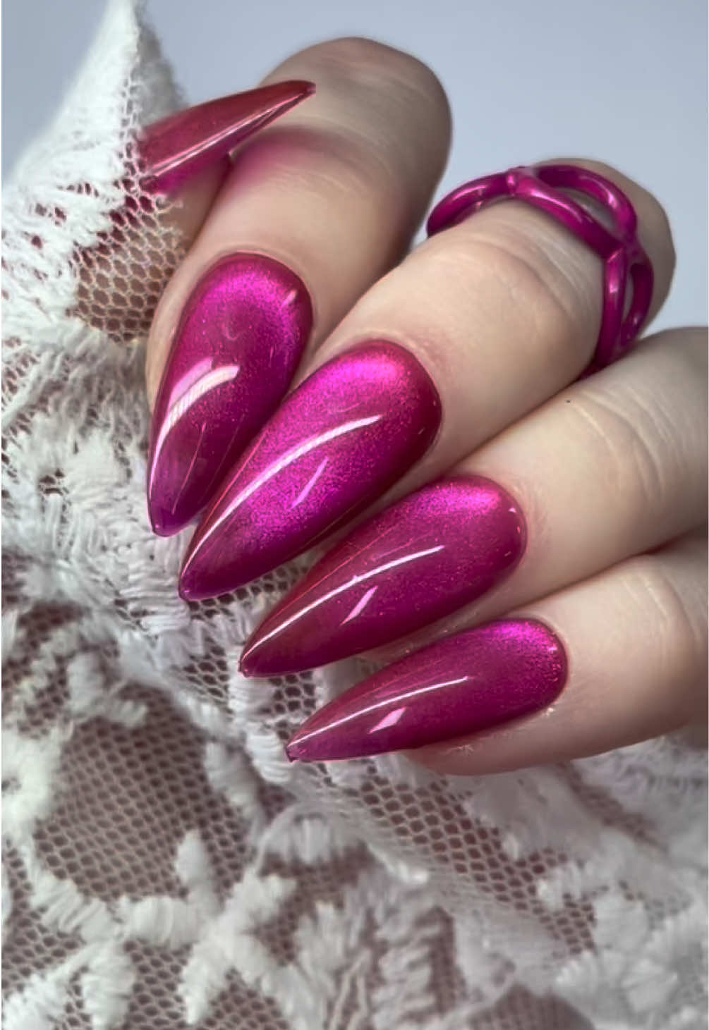 🌸 Pink Potion’s got us under its spell! ✨💖  It shimmers, shifts, and hypnotizes! 🪄 Who else is enchanted by this cat eye gel?! 🐱🔮👀  #UnderThePinqueSpell #CatEye #CatEyeGels #ColorGels #NailsNailsNails #NailNeeds #ViralNails #NailAddict #TickledPinque #TickledPinqueCosmetics #NailInspo #summernails