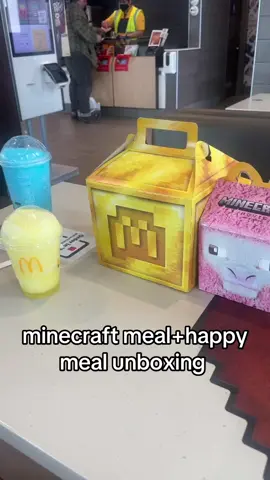 our store is only carrying one toy so we both got the same one :( but i love the sheep happy meal box ngl #Minecraft #minecraftmovie #minecraftmeal #mcdonalds #mcdonaldsminecraftmeal  @McDonald’s Corporate @Minecraft 