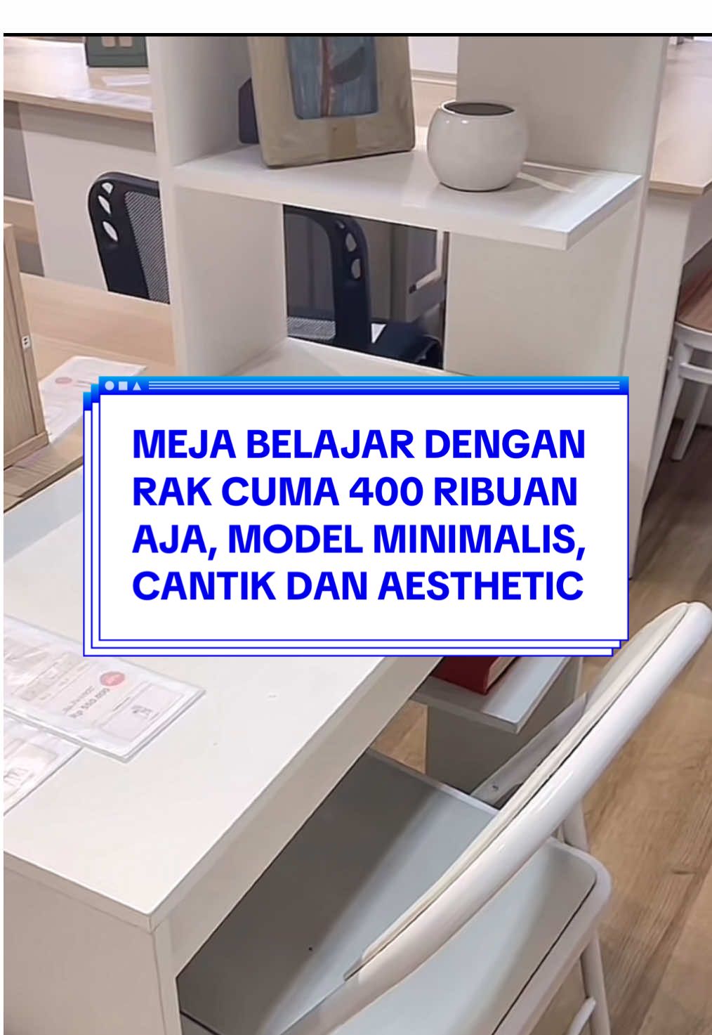 Cuma 400 ribuan aja udah dapat meja belajar dengan rak buku model minimalis , cantik dan aesthetic ✨  Yuk langsung di angkut kaka bunda sebelum harga kembali normal. Check Out nya di Keranjang Kuning.  #bismillahfyp #homeliving #meja #mejabelajar #mejaaesthetic #mejacantik #mejaminimalis #fyp 