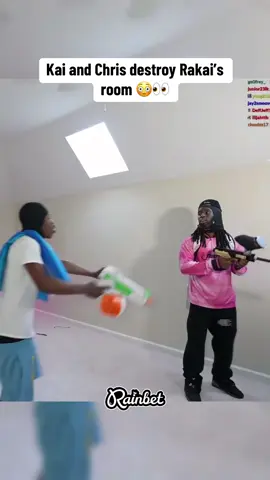 Kai and Chris destroy Rakai’s room 😳👀 #kaicenat #rakai #fyp #viral 