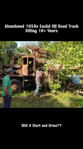Will It Run 1950 Euclid Off Road Truck sitting 10 years?#willitrun #restoration #old #recovery #engine #tractor #repair #deisel #truck #tiktok #fyp 