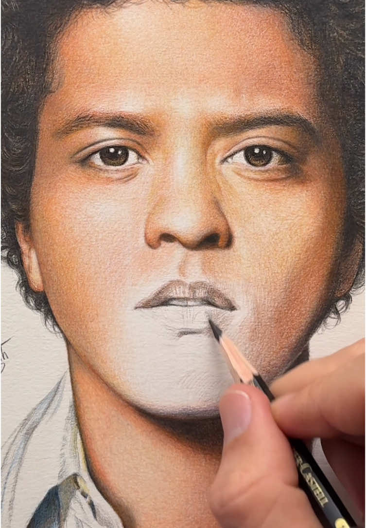 How to draw a man’s face using colors #drawingtutorial #howtodrawaface #howtodraw #coloredpencildrawing #drawing #portraitdrawing #dibujo #desenho #brunomars 