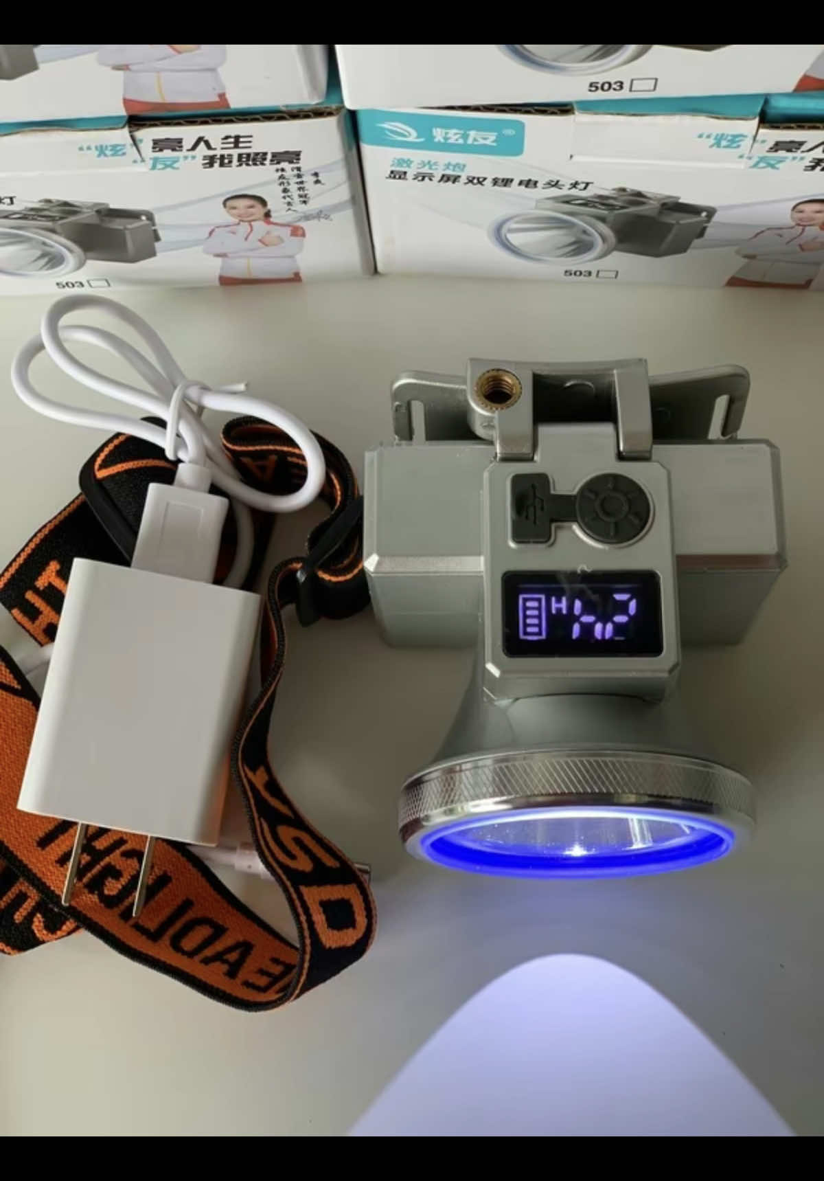 Đèn đội đầu siêu sáng mã 503#xuhuongtiktok#denpindoidau#denpin#vali 