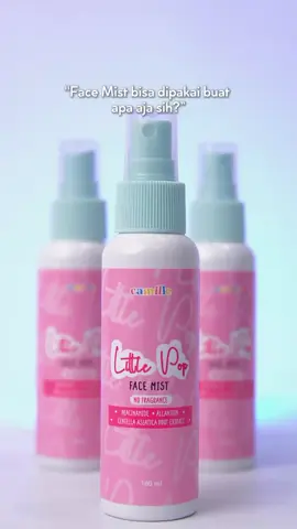 1 produk Little Pop Face Mist, bisa dipakai buat apa aja sih?🤔 Mungkin banyak yang belum tahu nih babes, kalo face mist Camille itu punya banyak manfaat loh! Kira-kira udah pada tahu belom Babes?🥰 Yuk, share di komen yaa!👇🏻 #camillebeauty #camillebynadshavv @ndshvv 