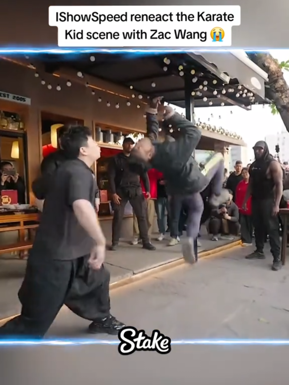 IShowSpeed reneact the Karate Kid scene with Zac Wang 😭 #ishowspeed #fyp 