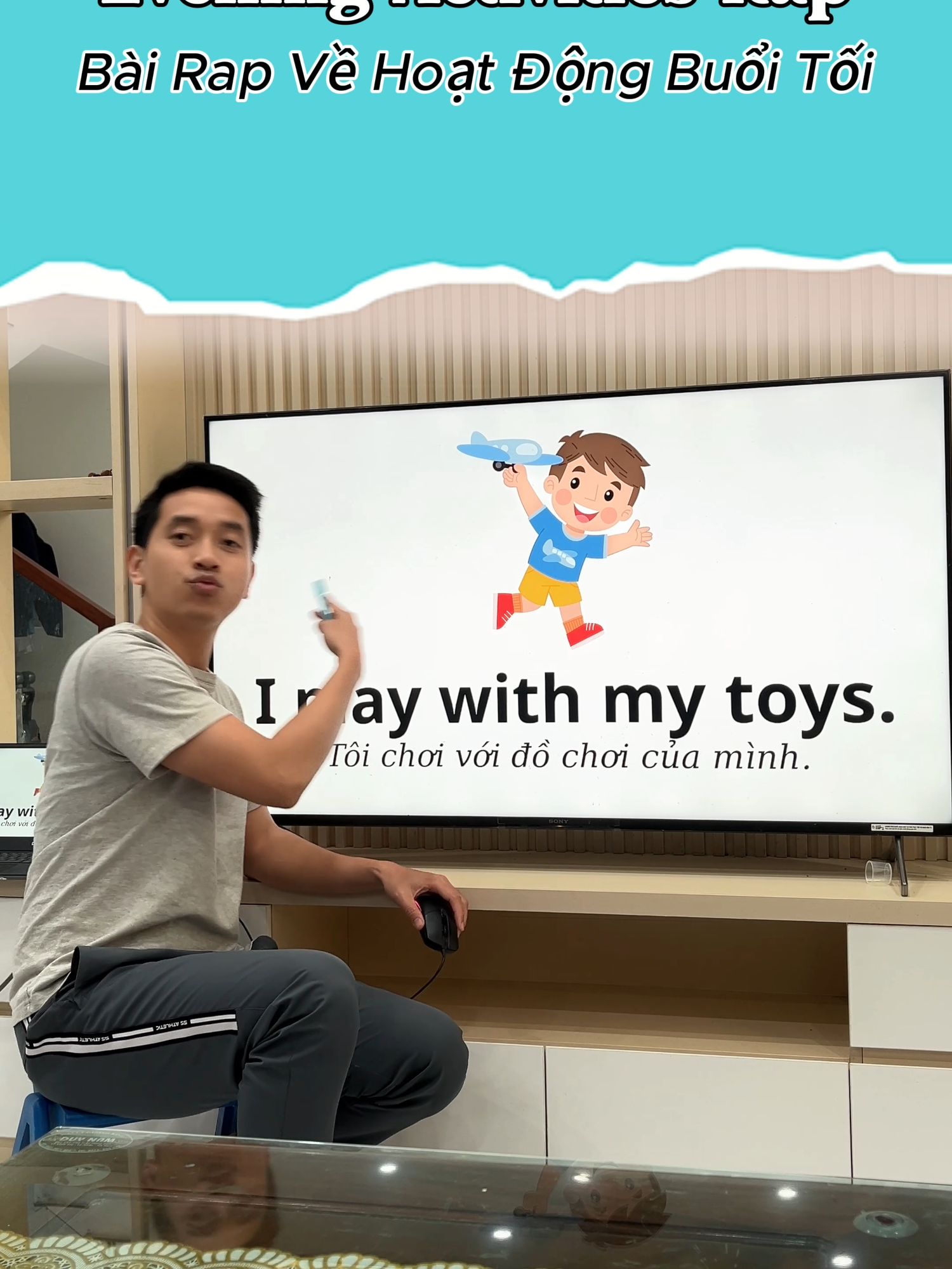 Evening Activities Rap - Bài Rap Về Hoạt Động Buổi Tối (chiều tối) #englishsinging #LearnOnTikTok #giaoductreem #từvungmoingay #sonphonics