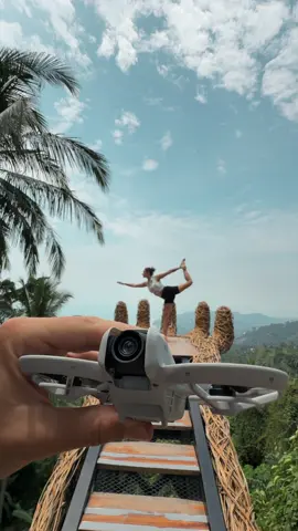 🧘✨ Yoga meets TECH! Watch the Lord of the Dance pose tracked brilliantly by the DJI Neo. Created by IG:sembler8 #DJI#DJINeo #yogagirl #dronevideography #fyp