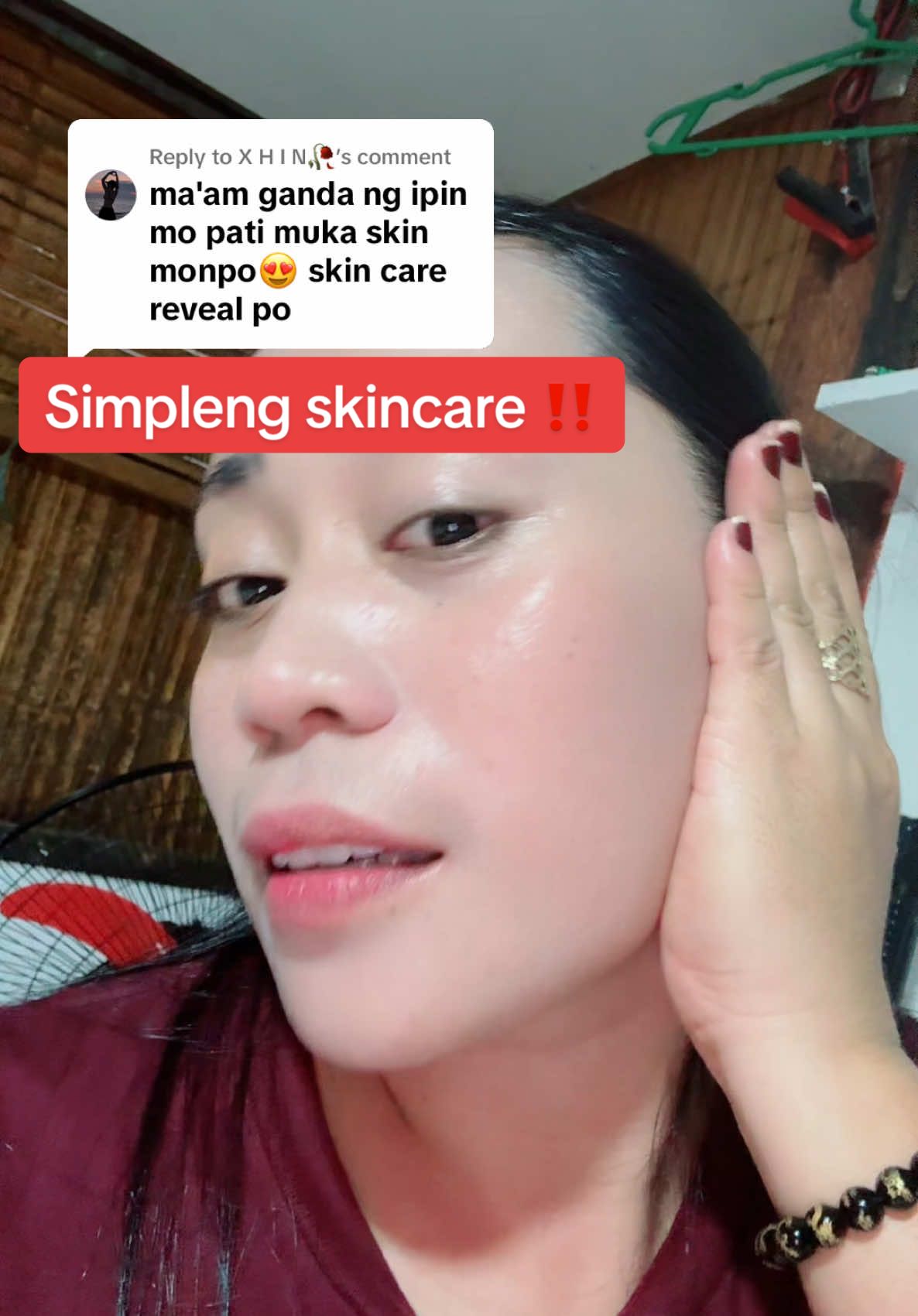 Replying to @X H I N🥀 simpleng skincare pero lakas ng glow sa face at may spf 50+++#whiteningcream 