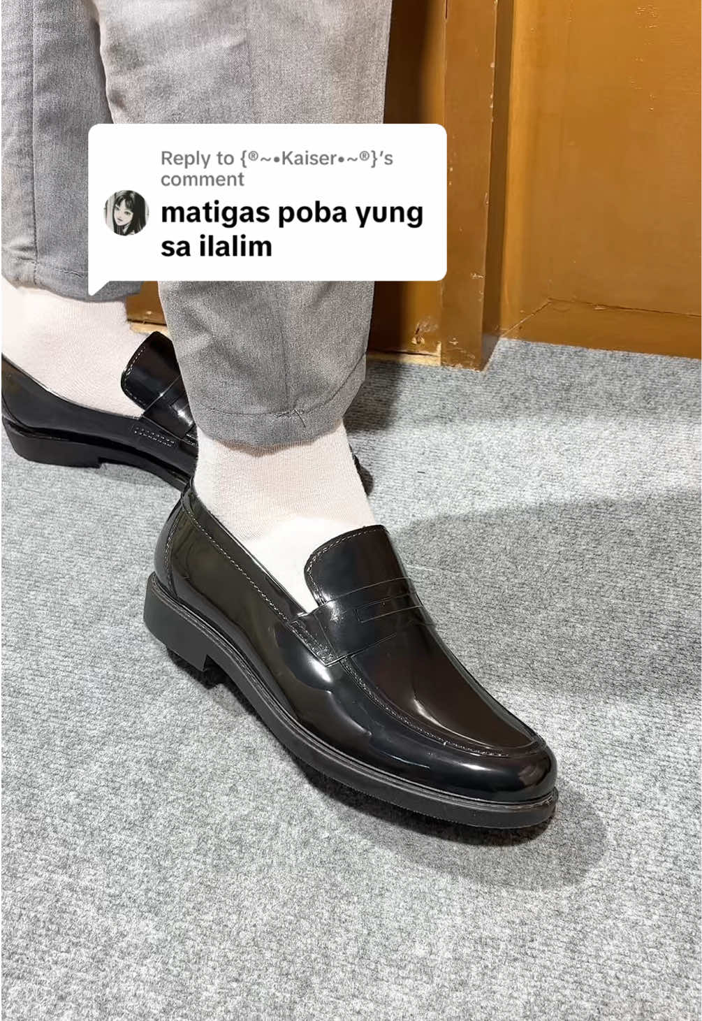 Replying to @{®~•Kaiser•~®} yes and maganda quality nito! #shutablackshoes #formalshoes #officeshoes #blackshoesforschool #blackshoesformen #blackshoes #rubberblackshoes #menswear #rubberblackshoes 