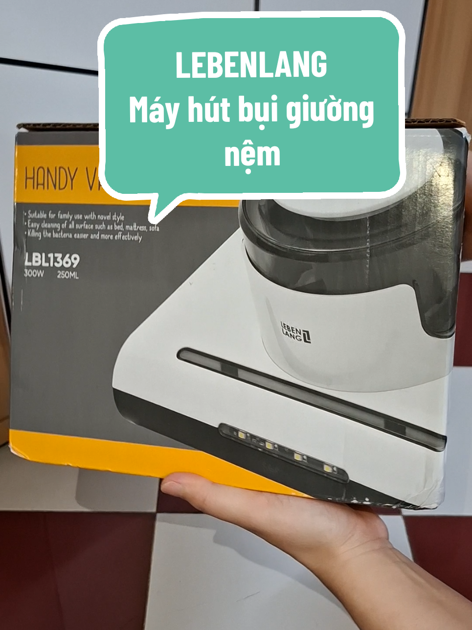 máy hút bụi giường nệm cầm tay Lebenlang #lebenlang 