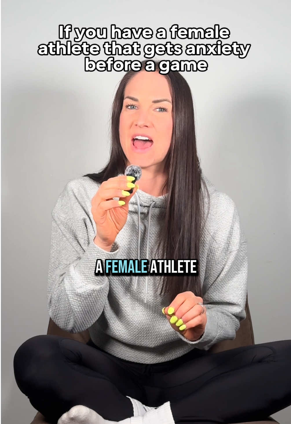 Try this breathing exercise to help calm anxiety before a game, competition, or big event.  #mentalperformance #sportsparent #performancecoaching #athletemindset #youthsports #travelball #mentalskills #athletelife #womeninsport #mentaltraining #sportsmom 