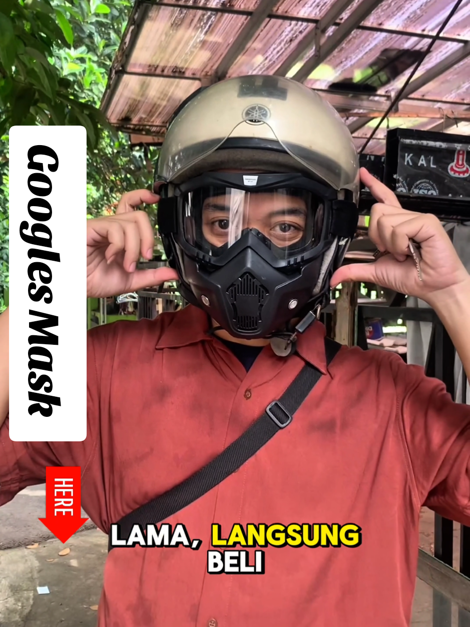 Googles Mask Anti debu dan kelilipan Air Hujan. #wibgajian #cuantanpabatas #maskerhelm #googlesmask #kacamatahelm #antidebu 