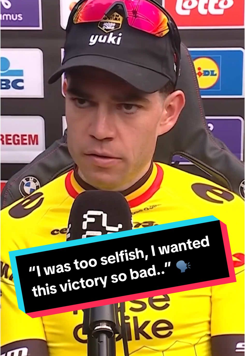 A brutally honest Wout van Aert takes the blame for Visma-Lease a Bike’s race tactics at Dwars door Vlaanderen 🥺 #Cycling #roadcycling 
