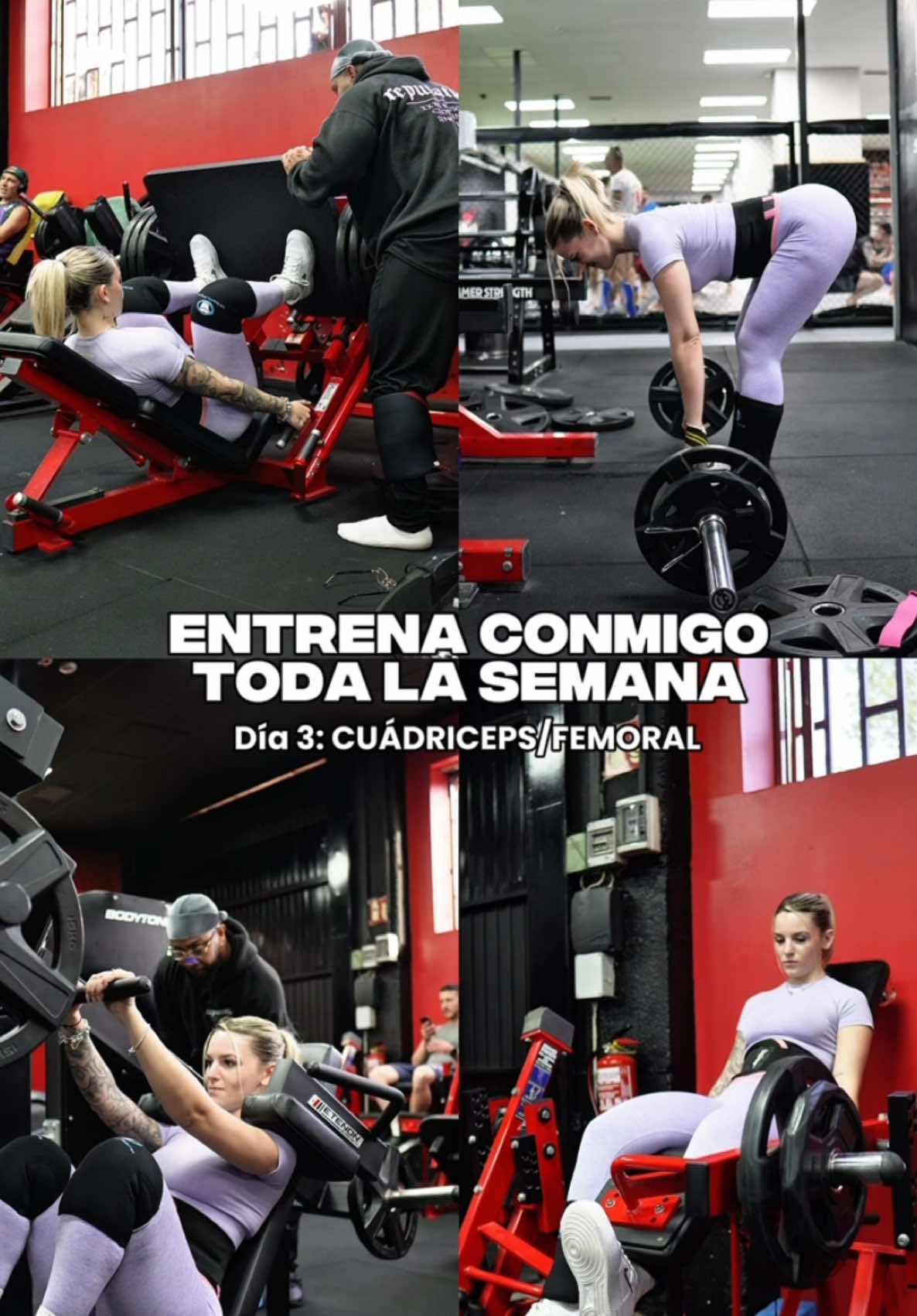 ENTRENA TODA LA SEMANA CONMIGO 💪🏼 Día 3: CUÁDRICEPS/FEMORAL #Gym #GymTok #fit #Fitness #gymmotivation #fitnessmotivation #gymrat 