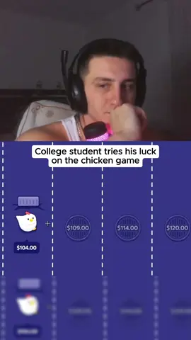 College student tries his luck on the chicken game #kickstreaming 
