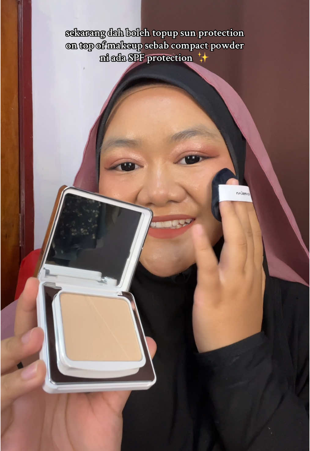 “macam mana nak topup sunscreen atas makeup?” finally we got the solution! Carslan powder ni adaaa 💓 #carslan #carslanpowder #spf #powderspf #sunscreenpowder #compactpowder #spf #sunprotection 