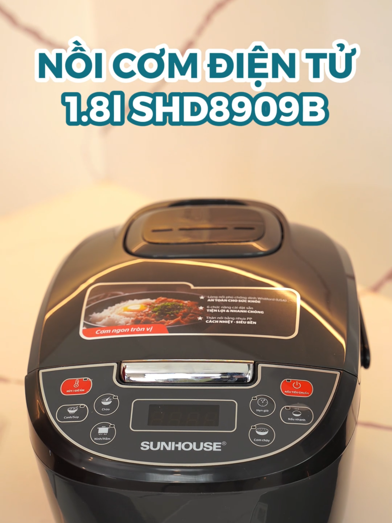 Nồi cơm điện tử 1.8L Sunhouse SHD8909B #sunhous #giadungquocdan #SHD8909B #danang #trending