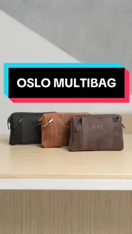 OSLO multibag Dari REVEN dengan bahan premium kulit sapi asli, jahitan yang kuat san presisi. Dan juga 2 mode pemakaian. Handbag dan slingbag. Masih kurang apa lagi nih OSLO ? #lebaran2025 #idulfitri #ramadanekstraseru #raya #tas #tasselempang #taskulit #taspria #tascowok 
