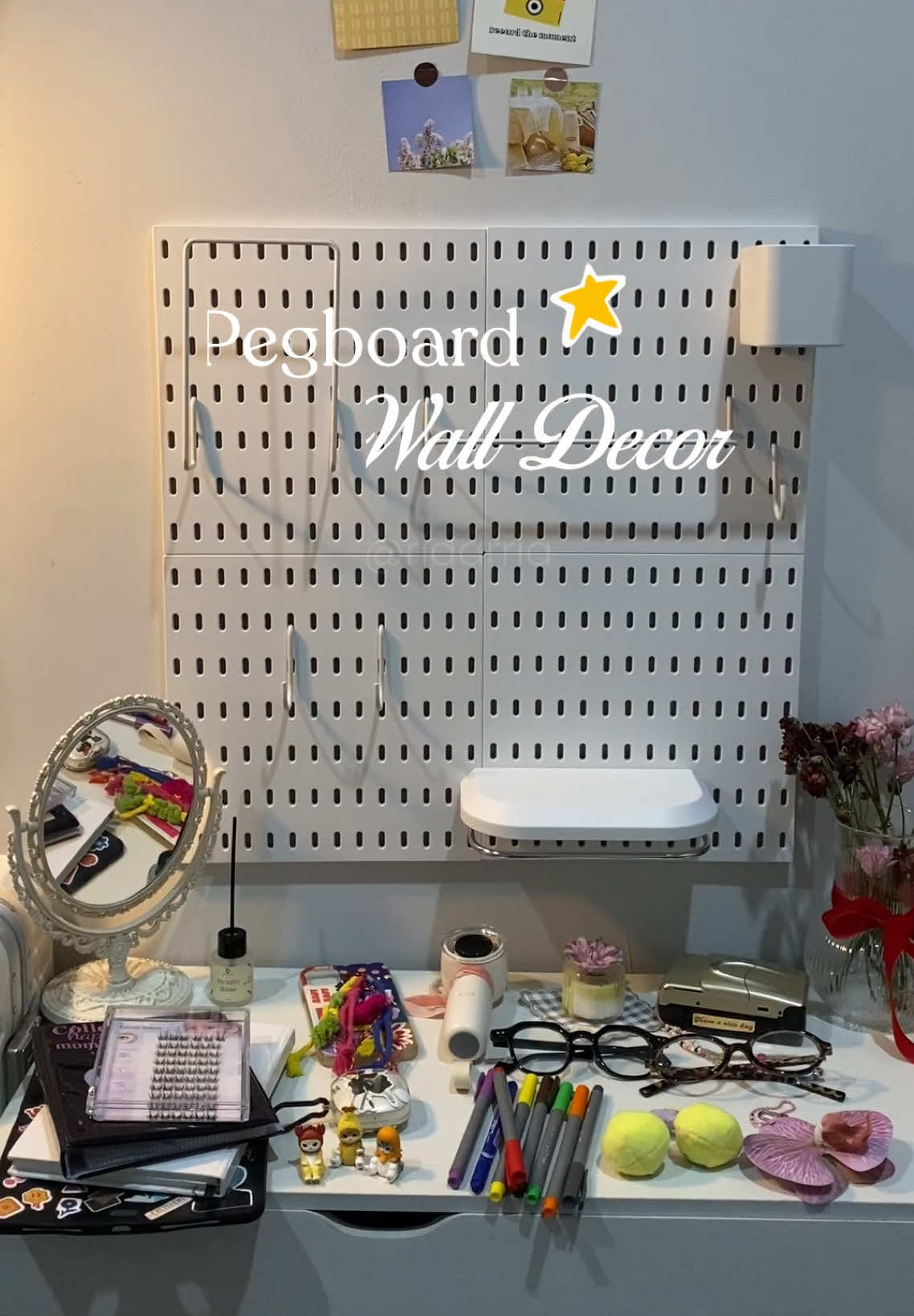 buat dinding yg lebih cantik 🎀💗🌸 #pegboard #pegboardwall #pegboardideas #pegboardnerds #walldecor #walldecorgrid #gridwall #tempelandinding 