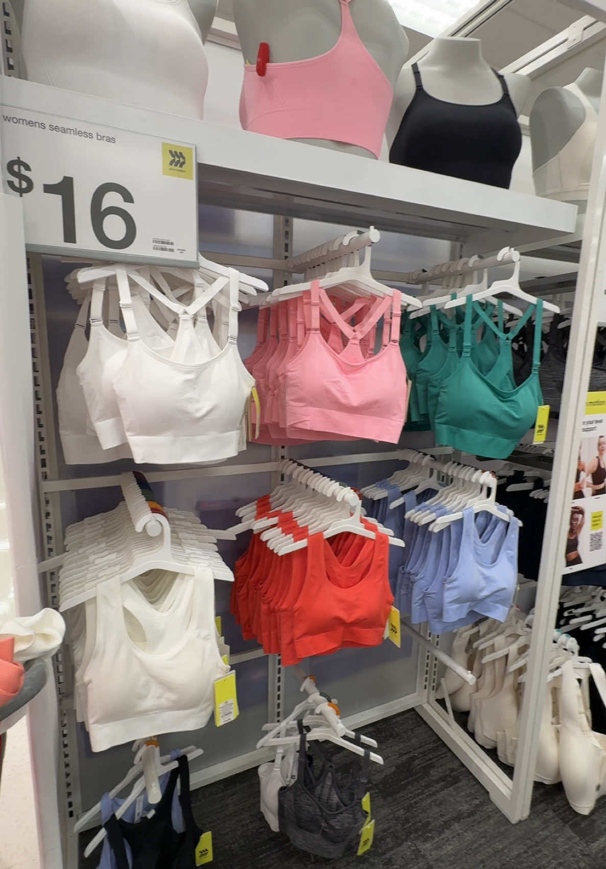 $16 sports bras 🩷💚🧡❤️🩵🤍 #athletic #sportsbra #springfashion #athleisure #targetfashion #target #fypfashion 