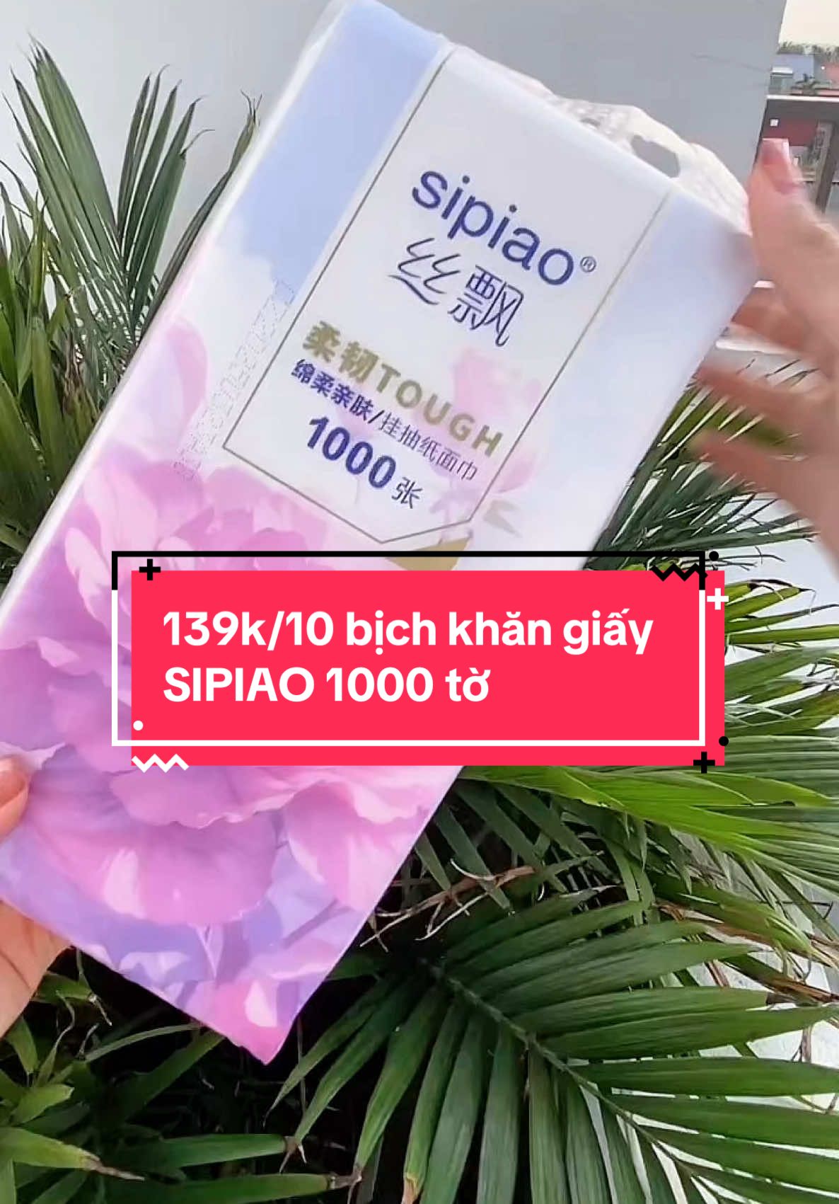 Thùng 10 Bịch Giấy Treo Đa Năng SIPIAO Hoa Mẫu Đơn, Khăn Rút Treo Trường 4 Lớp mỗi bịch 1000 Tờ Loại 1##xuhuong##hottrend##viralvideo##giadungtienich##sipiaochinhhang