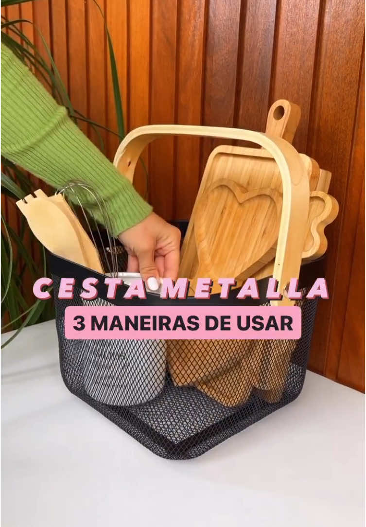 Esse cesto além de poder ser usado de diversas formas, também pode ser usado em todos os cômodos da casa, deixando sua casa mais organizada e elegante! ✨ #cestoaramado #organizacao #homedecor #elegancia #comprinhasshopee #viral 