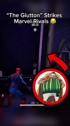 “The Glutton” shows up onto Marvel Rivals stage. 10/10 ragebait 😂🙏#spiderman #marvelrivals #rivals #funny #lok #trolling #ragebait 