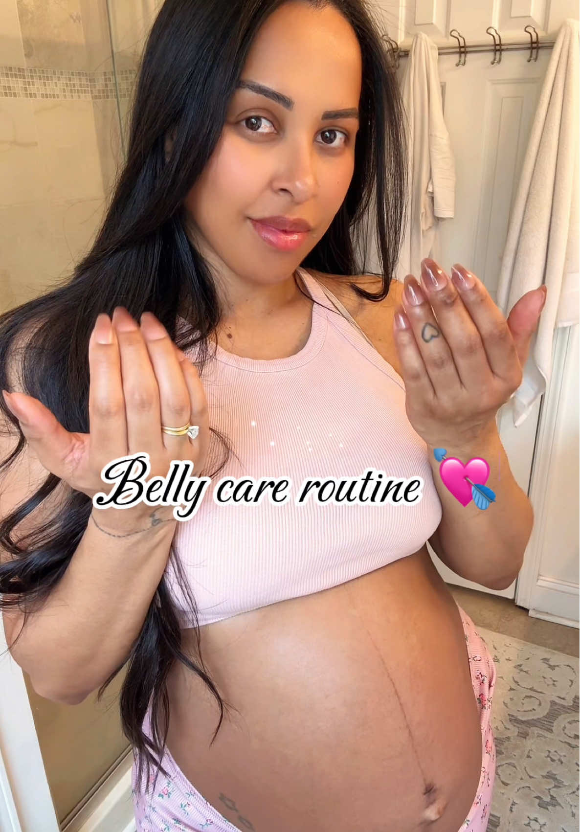 Belly care routine 💘✨ #bumpcareroutine #pregnant #pregnantlife #fyp 