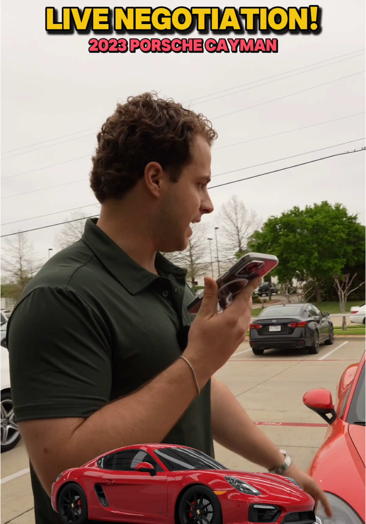 It’s never easy trying to sell a car to @KalBoom 😂 2023 Cayman is sold! Great start to the month #dealership #sales #negotiation #porsche 