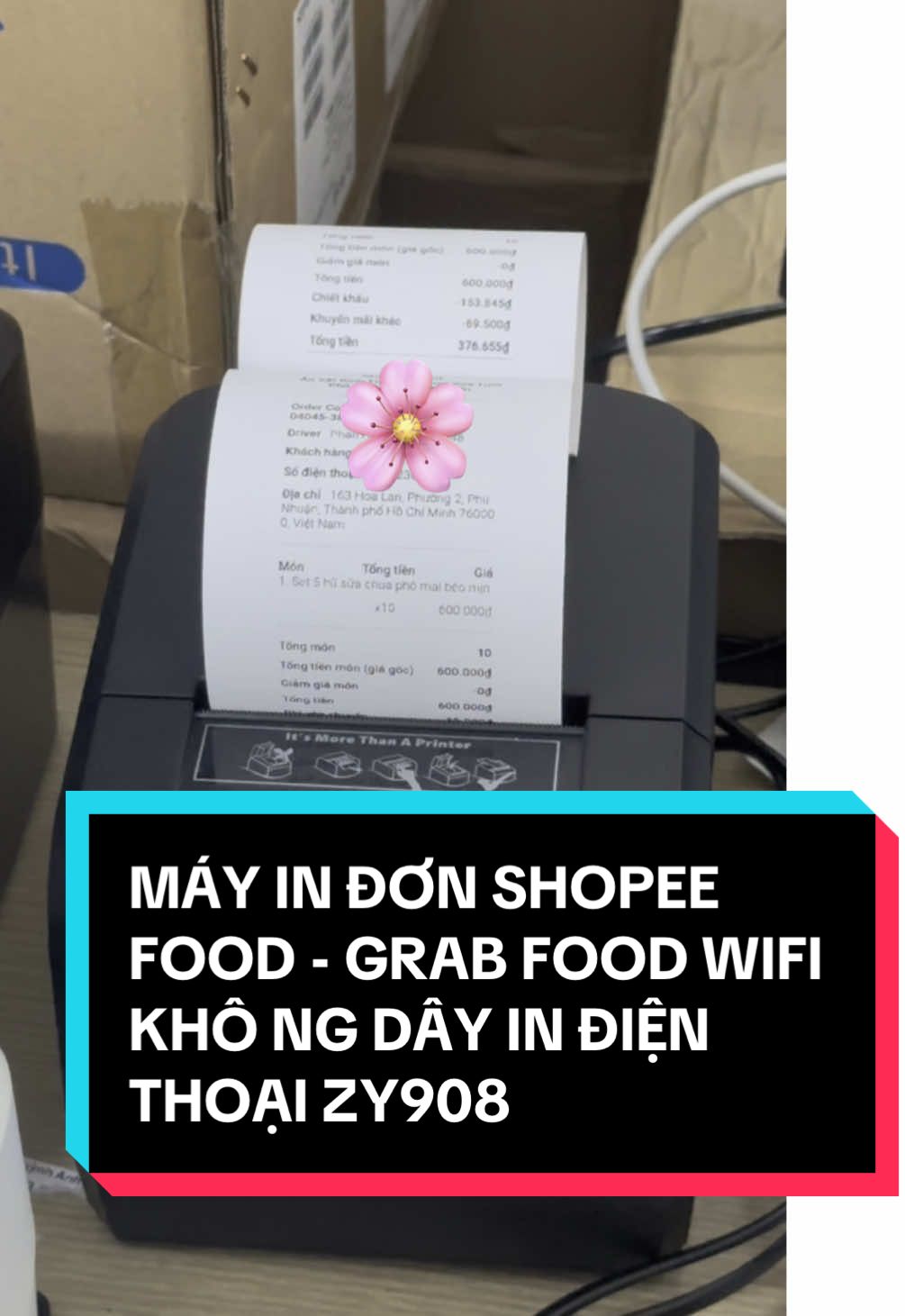 MÁY IN ĐƠN SHOPEE FOOD - GRAB FOOD WIFI KHÔ NG DÂY IN ĐIỆN THOẠI ZY908 #mayindongrabfood #mayindongrab #mayindonshopeefood #mayinzy908 #mayinwifikhongday #mayinwifik80 #mayinbillk80 #mayinbilllwifikhongday #mayinhoadonkhongdayketnoiwifi #l
