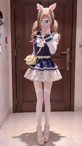 Classic sailor style with a cute touch! ⚓💙 A little nostalgic, a little flirty #sailor #sailormoon #kawaii #shortskirt #asian #cutebaby #softaesthetic #animeedit #animefyp #animefan #jfashion 