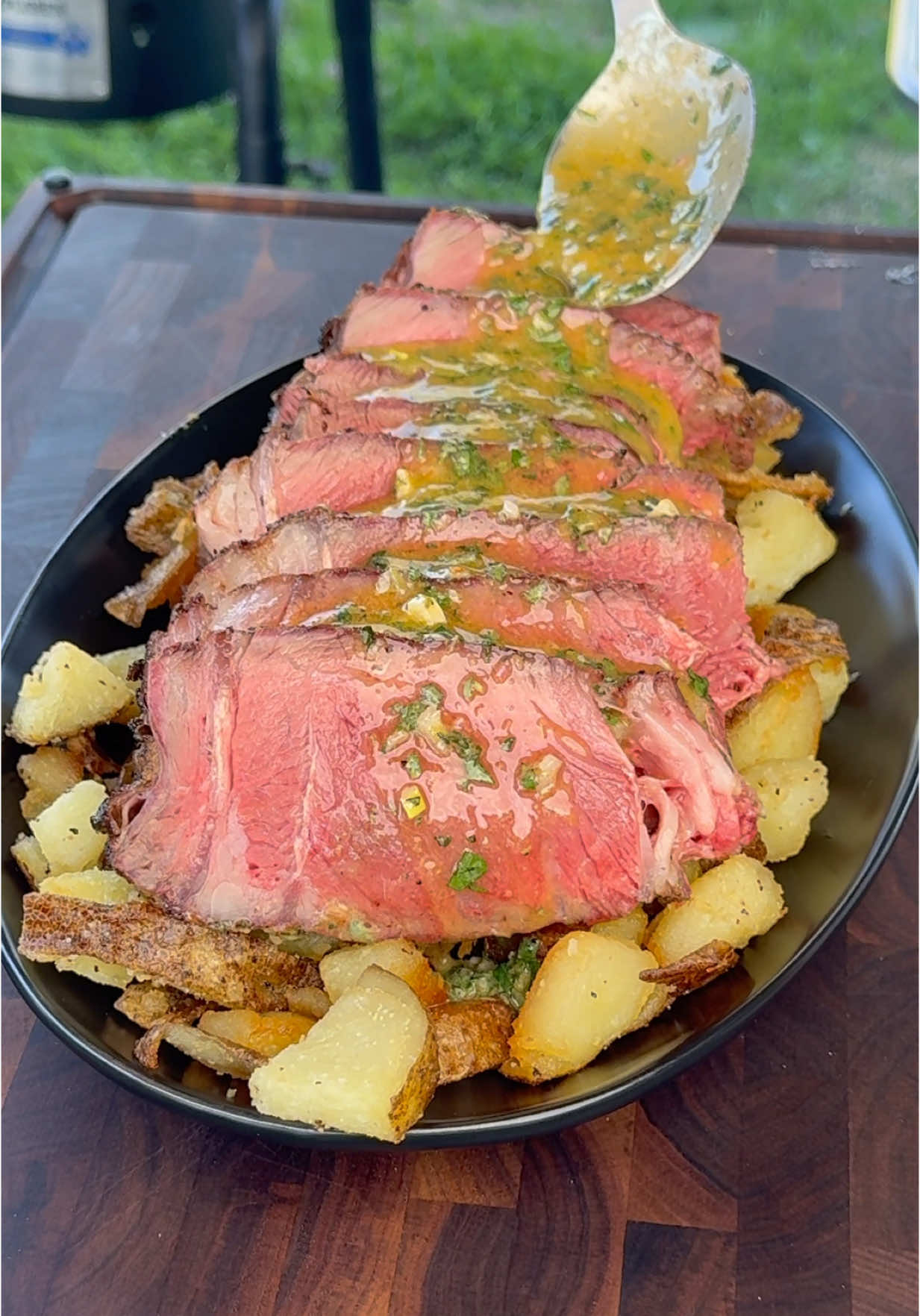 Garlic Herb Steak and Potatoes #steak #bbq #Foodie #Recipe 