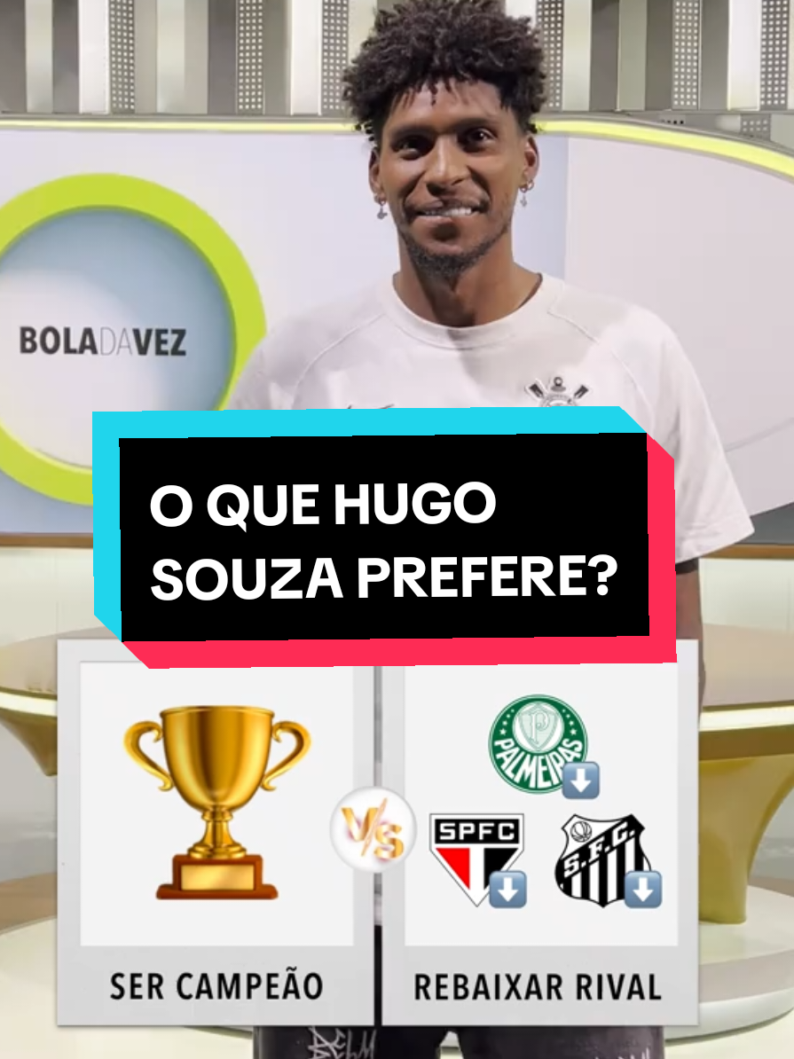 DERBY OU FLAFLU? 🤔 Campeão paulista pelo Corinthians, Hugo Souza respondeu quais são suas preferências no futebol. E ele foi beem sincero! 👀 👉 Assista ao Bola da Vez com Hugo Souza neste sábado (5), às 22h, pelo #DisneyPlus! #FutebolNaESPN #BolaDaVez