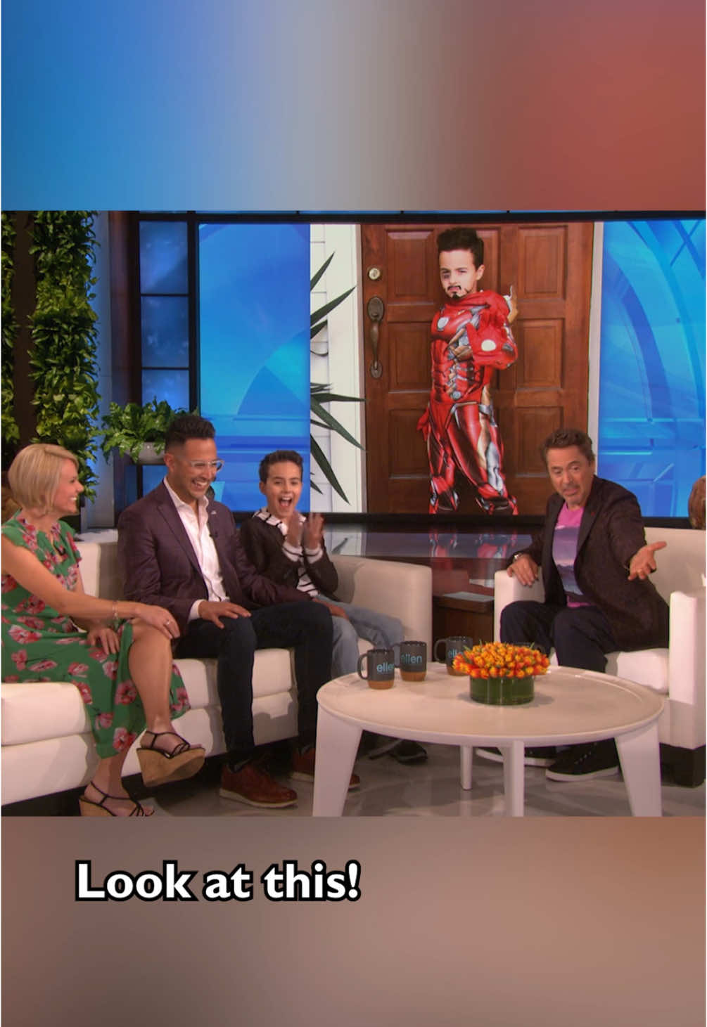 This 10-year-old boy with autism became verbal after getting an Iron Man helmet. Then he met Robert Downey Jr. ❤️ #theellenshow #robertdowneyjr #ironman #surprise #throwback #flashbackfriday 