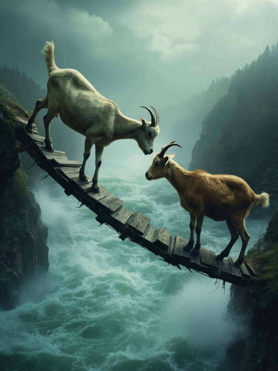 The Stubborn Goats Fall #storytime #story #capCut #fyp #viral_video #trendingvideo #ai #aikarielbees #aigenerated 