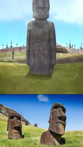 The underground Moai giant statues have been buried for hundreds of years.   The largest statues are located on Easter Island, 3700 km from Chile and a height of about 10 meters (33 feet) and weighs about 82 tons. This is not made by humans